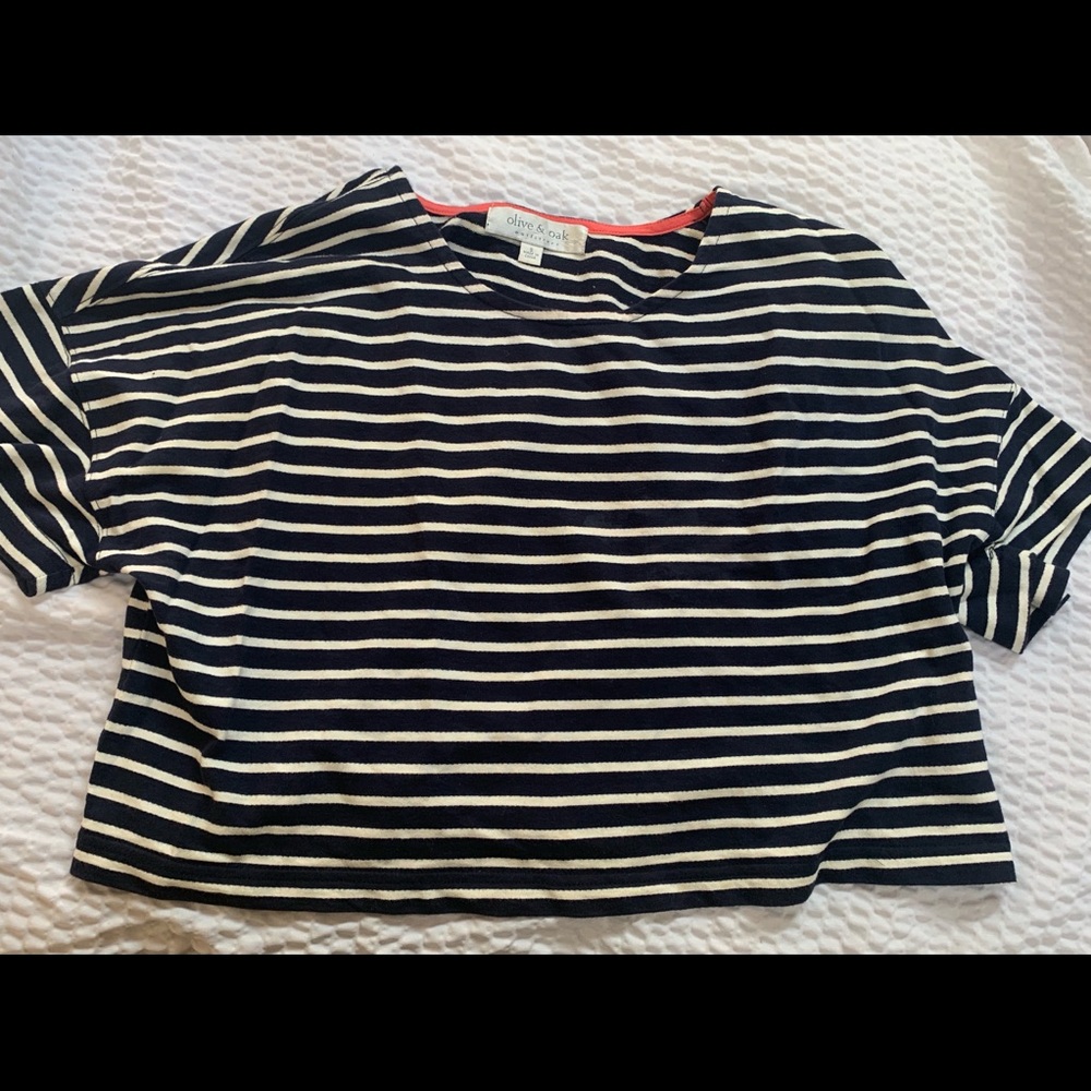 Olive & Oak Flowy Striped Short Sleeve Top